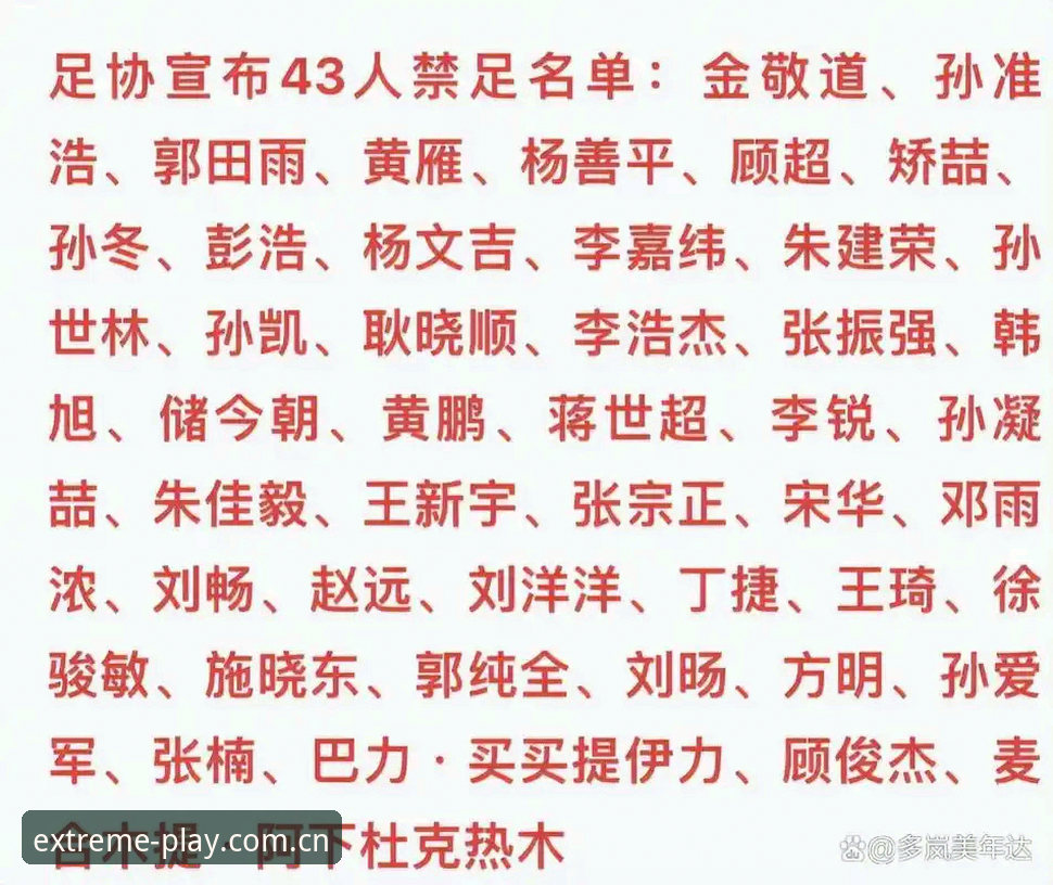 中国足协第三批禁足名单深度分析：从数据迭代看行业治理的技术逻辑